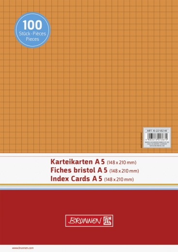 Karteikarten A5 kariert orange