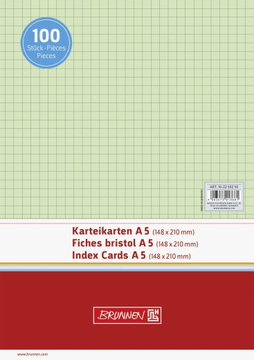 Karteikarten A5 kariert grün