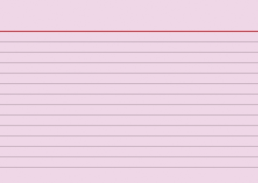 Karteikarten A6 liniert, 6 mm Zeilenabstand, rote Kopflinie, graue Querlinien rot