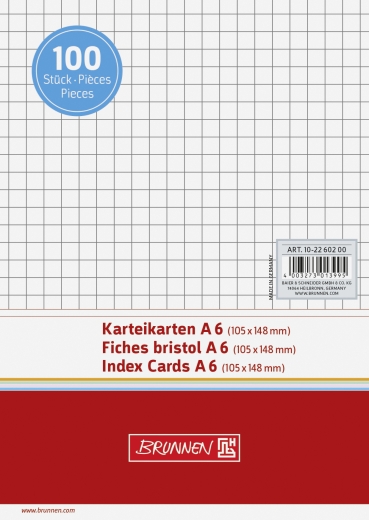 Karteikarten A6 kariert weiß