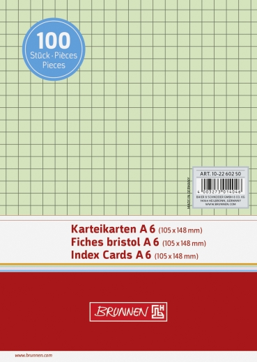 Karteikarten A6 kariert grün