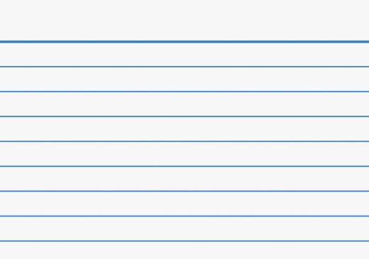 Karteikarten A8 liniert, 7 mm Zeilenabstand, blaue Kopflinie, blaue Querlinien weiß