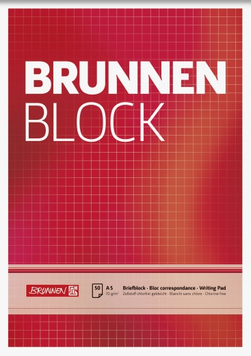 Block BRUNNEN-Block A5 kariert