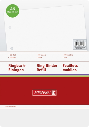 Ringbucheinlagen A5 unliniert