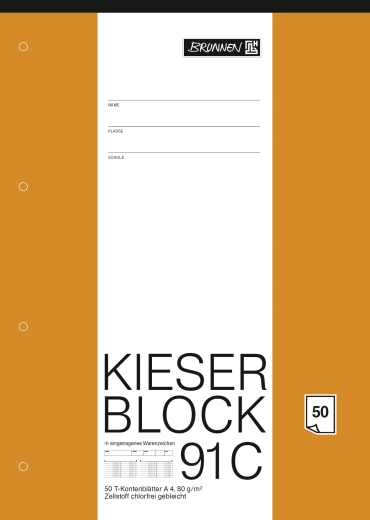 KIESER-Block A4 KIESER 07 0091, T-Konten