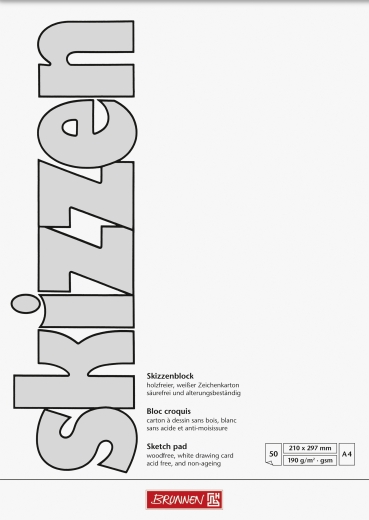 Skizzenblock A4 Deckblatt: weiß