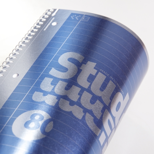 Collegeblock Premium Student A4 liniert, mit Randlinie innen Deckblatt: blau-metallic