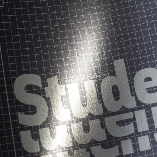 Collegeblock Premium Student A4 kariert, mit Randlinie innen Deckblatt: anthrazit-metallic