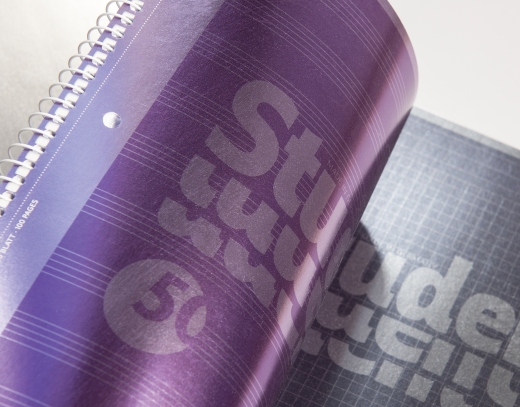 Collegeblock Premium Student Noten A4 Notenlineatur Deckblatt: violett-metallic