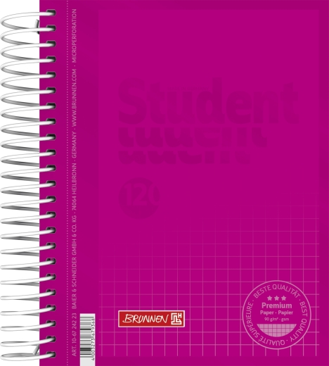 Collegeblock Premium Student Colour Code A6 5 mm kariert Deckblatt: pink