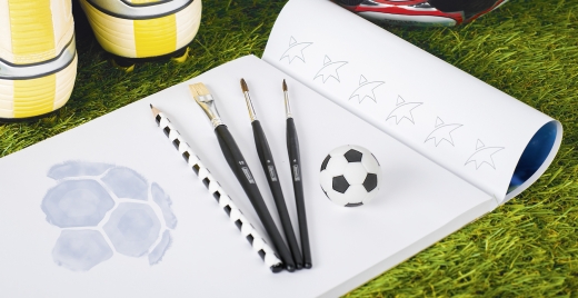 Bleistift mit Radiergummi Fußball International Radiergummi: schwarz