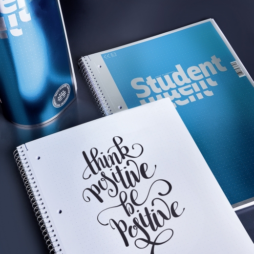 Collegeblock Premium Student Dotted A4 dotted Deckblatt: cyan-metallic