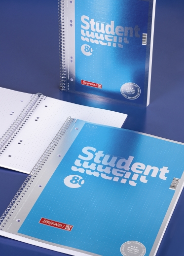 Collegeblock Premium Student Dotted A4 dotted Deckblatt: cyan-metallic