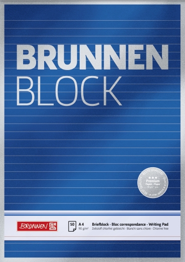 Briefblock Premium BRUNNEN-Block A4 liniert