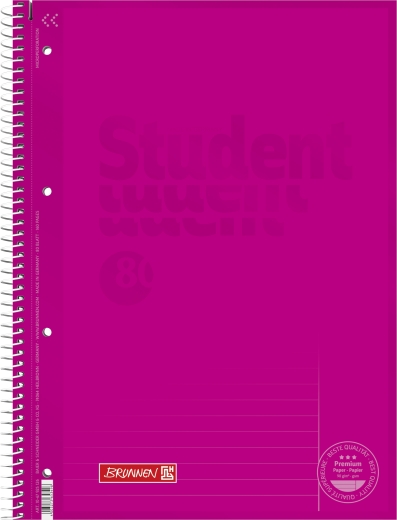 Collegeblock Premium Student Colour Code A4 liniert, mit Rand, Lin. 25 Deckblatt: pink