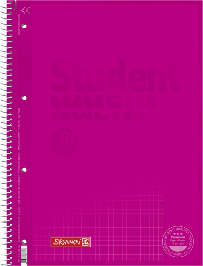 Collegeblock Premium Student Colour Code A4 kariert, mit Rand, Lin. 26 Deckblatt: pink