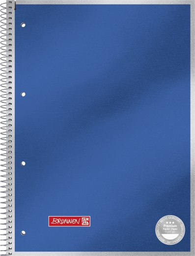 Collegeblock Premium Metallic A4 liniert, mit Randlinie innen blaumetallic