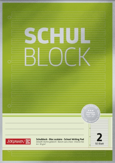 Schulblock Premium A4 Lin. 2