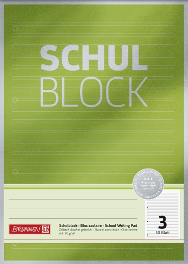 Schulblock Premium A4 Lin. 3