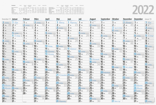 Jahreskalender Wandkalender 2022 70 x 47 cm