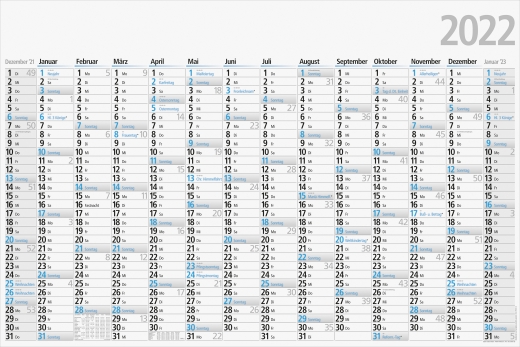 Jahreskalender Wandkalender 2022 102 x 68 cm