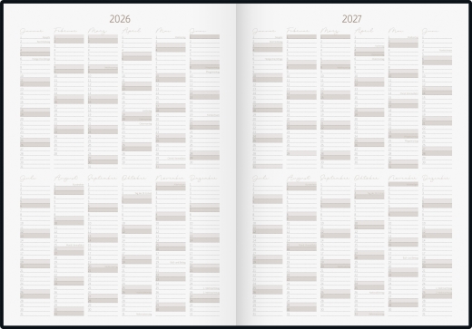 10-Jahres-Kalender Buchkalender 2022-2031 Blattgröße 21 x 29,7 cm A4