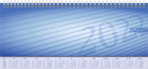 Wochenkalender Tischkalender 2022 Blattgröße 29,7 x 10,5 cm