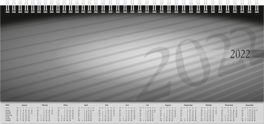 Wochenkalender Tischkalender 2022 Blattgröße 29,7 x 10,5 cm