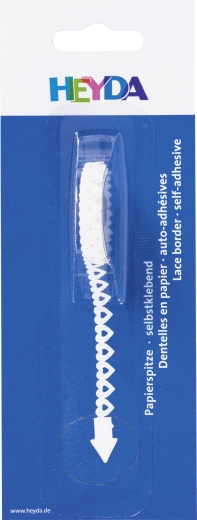 Papierspitze selbstklebend Herzen 2 m x 8 mm weiß