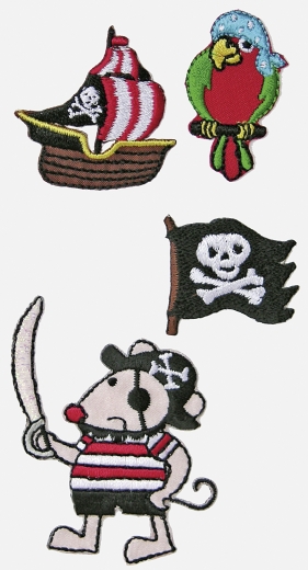 Textil-Sticker Piraten 7,5 x 16,5 cm