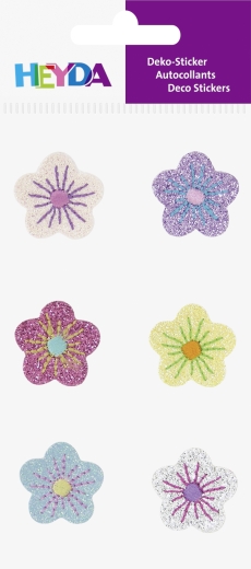 Textil-Sticker Blumen 7,5 x 16,5 cm