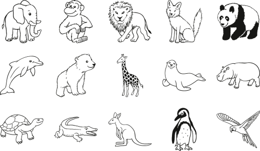 Stempel-Set Zoo-Tiere