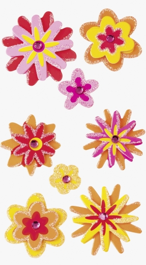 Stick-Ons-Mix Blumen Mix 7,5 x 16,5 cm