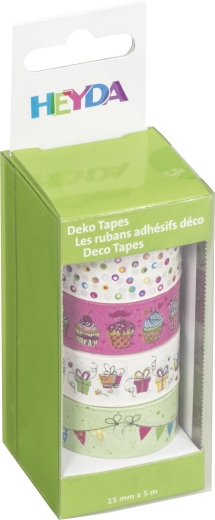 Deko Tapes Party Girlande jede Rolle 5 m x 15 mm bunt