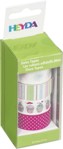 Deko Tapes Party Pompons jede Rolle 5 m x 15 mm pastell