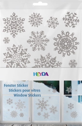 Fenster Sticker Kristalle A4 silberfarben