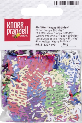 Aluflitter Happy Birthday ca. 2 - 3 mm multicolor