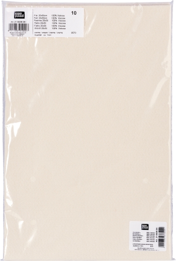 Filz 20 x 30 x 0,1 cm creme