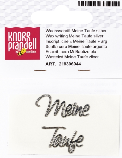 Wachsschrift Meine Taufe silberfarben