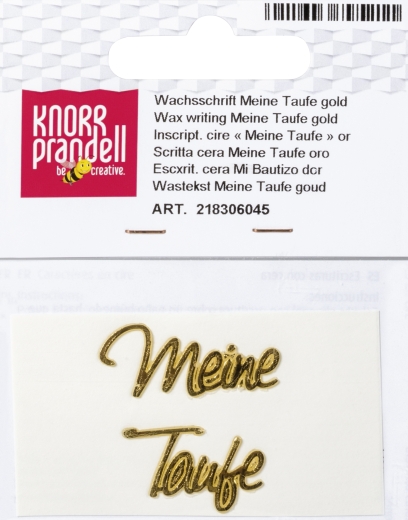 Wachsschrift Meine Taufe goldfarben