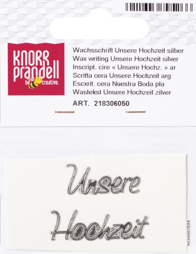 Wachsschrift Unsere Hochzeit silberfarben