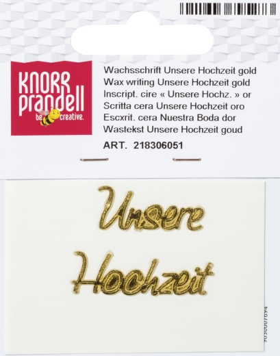 Wachsschrift Unsere Hochzeit goldfarben