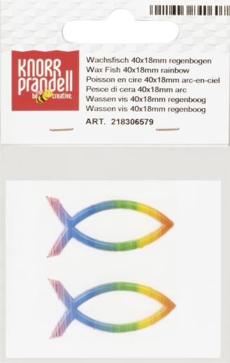 Wachsfisch 40 x 18 mm regenbogen