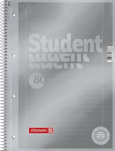 Collegeblock Premium Student Metallic A4 liniert mit Randlinie innen und außen, Lin. 27