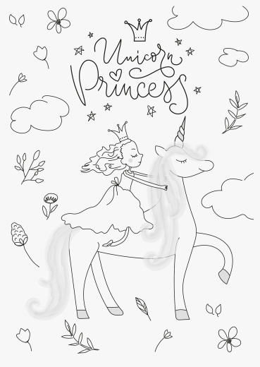 Malblock Unicorn Princess A4