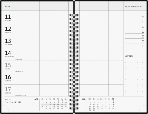 Familienplaner Schülerkalender 2021/2022 Blattgröße 14,8 x 21 cm, Buchgröße 15 x 23 cm