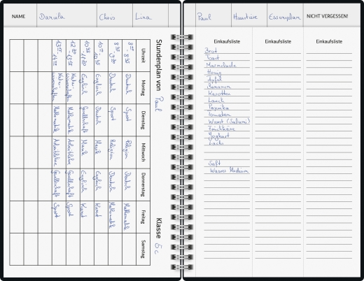 Familienplaner Schülerkalender 2021/2022 Blattgröße 14,8 x 21 cm, Buchgröße 15 x 23 cm