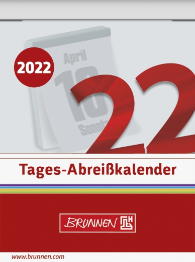 Tageskalender Wandkalender 2022 53,6 x 71 mm, Schlitzweite 22 mm