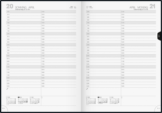 Tageskalender Buchkalender 2022 Blattgröße 21 x 29,7 cm A4