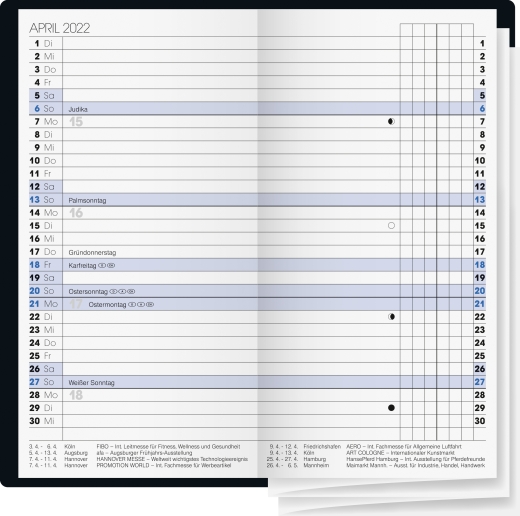 Monatskalender Taschenkalender 2022 Blattgröße 7,8 x 15,3 cm